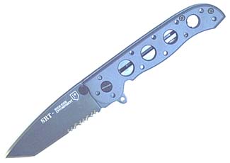 Columbia River Alum, Tanto, Serr(small),law E Knives M16-12LE