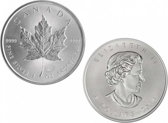 2014 Canadian Silver Maple Leaf 1 oz .9999 Fine