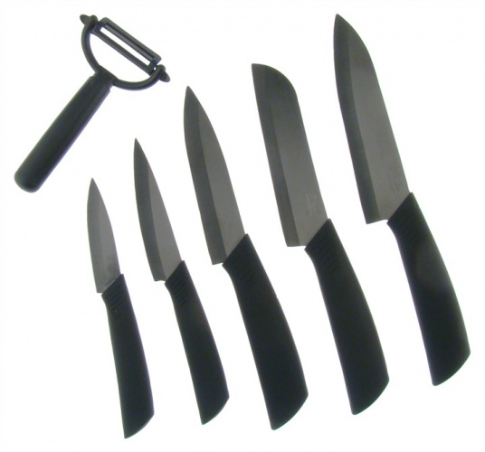 Hen & Rooster Six Piece Ceramic Kitchen Set knives HRI016