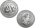 2015 Canadian Silver Polar Bear and Cub 1.5 oz Coin .9999 Fine