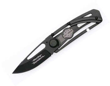 Harley Davidson Money Clip Knife-blk Coated Knives 0059B