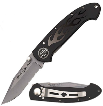 Harley Davidson H-d Flaming Legend Ii-blk-serr Knives 35BS