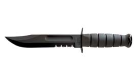 Ka-Bar 1259 Short Black Serrated Knife Kydex Sheath