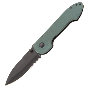 Ka-Bar Folder Gr G10- Blk Sp Pt Serr knives 6005