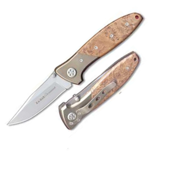 Ka-Bar KT2611 Knife With Brown Maple Burl Handle