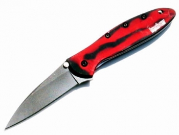 Kershaw Leek Knife W- Black and Red Anodized Aluminum Handle 1660BRCKT