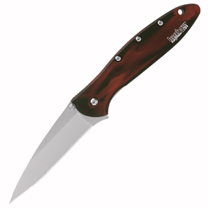 Kershaw Leek Knife w- Smoke Black & Red Anodized Aluminum Handle 1660BR