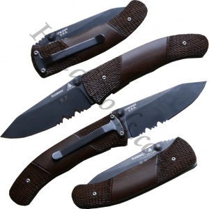 Lone Wolf Blackfoot Knife LC23810-SER Ebano Wood Handle