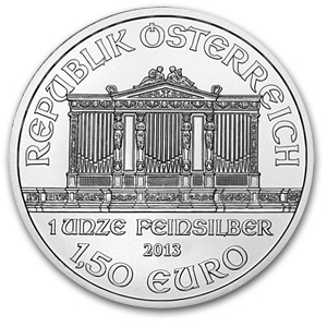 2013 1 Oz Silver Austrian Philharmonic Coin .9999 Fine