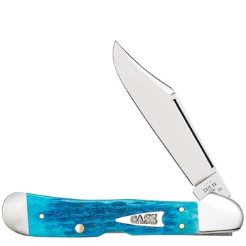 Case Sky Blue Jig Bone Copperlock Knives 50646