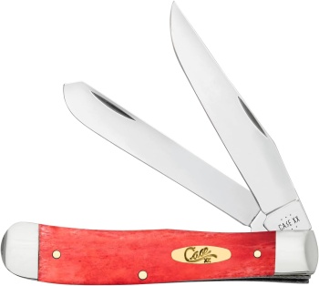 Case Smooth Dark Red Bone Trapper Knives 10760
