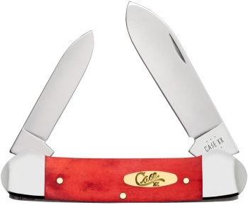 Case Smooth Dark Red Bone Canoe Knives 10765