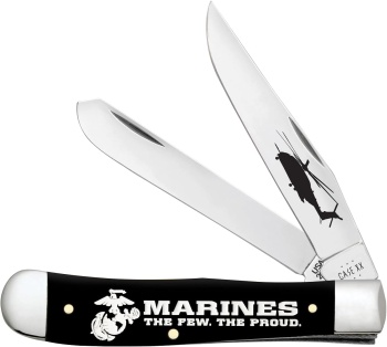 Case Usmc Sm Black Syn Trapper Knives 13204