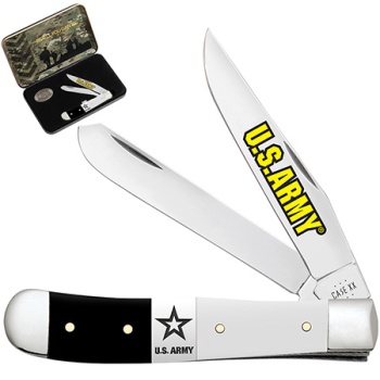 Case Army Blk & White Syn Trapper Knives 15059