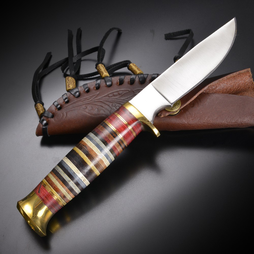 Frost Cutlery Trophy Stag Hunter Leather knives BRKFTS207LTHR