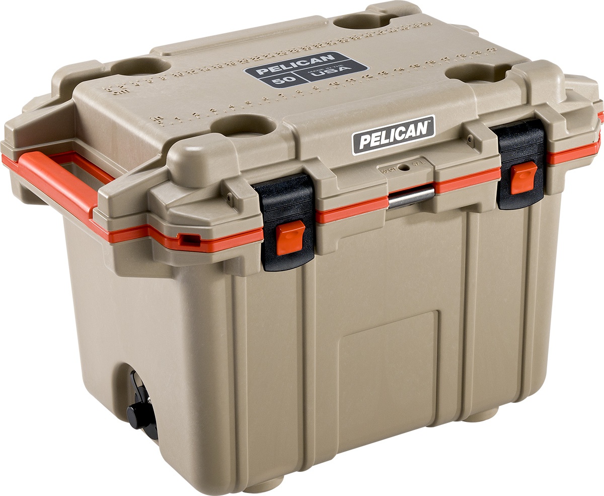 Pelican 50qt Ice Chest Tan/orange cases 06746