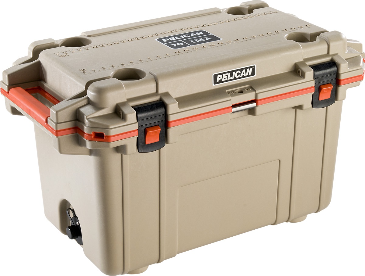 Pelican 70 Qt Elite-tan W/orange Trim cases 06750