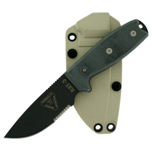 Ontario Rat-3 D2 Serrated Tan Sheath knives 8626