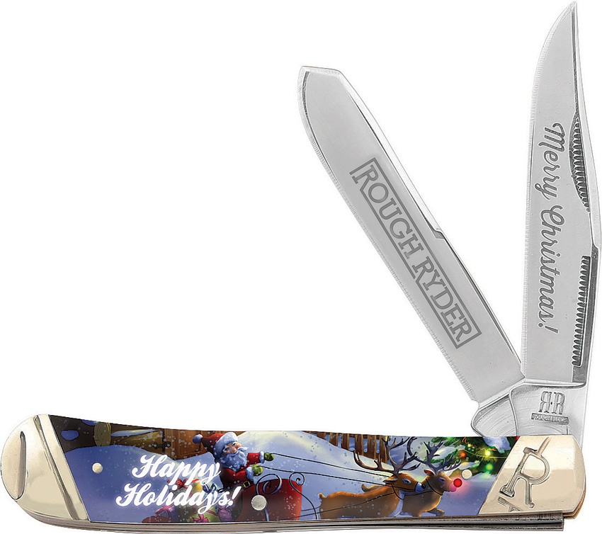 Rough Ryder Merry Christmas Trapper knives BRKRR2079