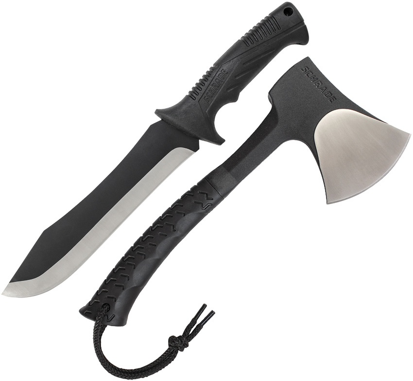 Schrade Hatchet And Machete Combo knives