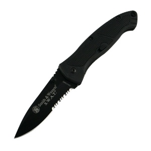 Smith and Wesson Medium Swat Blk Assisted-serr Knives ATMBS