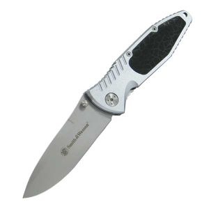 Smith and Wesson Linerlock Drp Pt -aluminum Hnd Knives CH0015