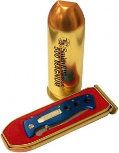 Smith and Wesson 5 Plain Blade Blue Aluminum Knives CK500MAG
