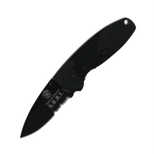 Smith and Wesson Assisted Serrated Black Blade Knives SORTBS