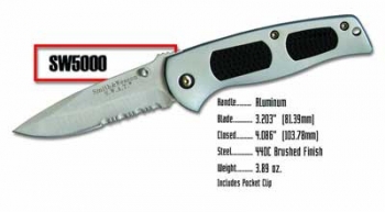 Smith and Wesson Swat, Medium, Serrated, Silver Knives 5000
