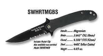 Smith and Wesson Hrt Mag Serrated Black Knives HRTMGBS