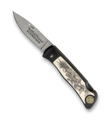 Smith and Wesson Scrimshaw Indian Knives 315