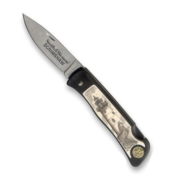 Smith and Wesson Scrimshaw Lighthouse Knives 316