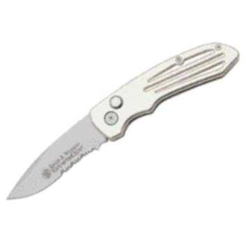 Smith and Wesson Silver Serrated Drop Pt Auto Knives 50SAUTO