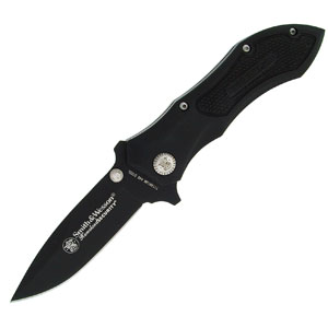 Smith and Wesson Homeland Sec Med Blk Drp Pt Knives CK2BM