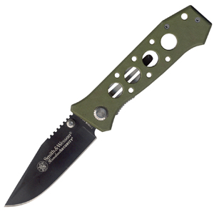 Smith and Wesson Homeland Sec Green G10 -holes Knives CK7H