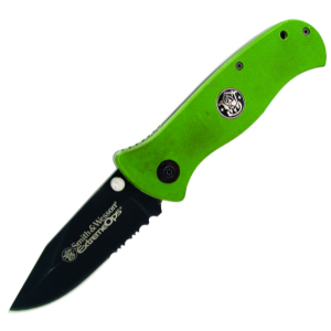 Smith and Wesson Green Ext Ops W- Blk Serr Knives CKG101GS