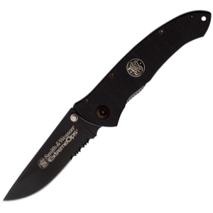 Smith and Wesson Ext Ops Blk W- Blk Serr Blade Knives CKG104BS