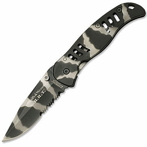 Smith and Wesson Camo Frame Lock Serr Clip Pt Knives FLCS