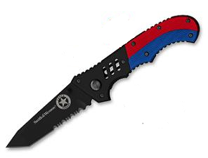 Smith & Wesson Texas Ranger Red Blue Tactical Knife TXRB