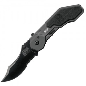 Smith and Wesson Magic Assist Blk Ser Scopped Knives MP1BS
