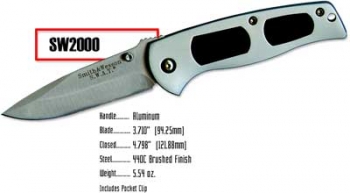 Smith and Wesson Swat, Large, Plain, Silver Knives 2000