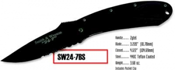 Smith and Wesson 24-7 Serr Black Knives 24-7BS