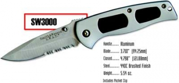 SW3000 SWAT Large Serrated Knife 440C Brushed