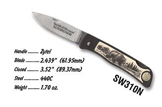 Smith and Wesson Scrimshaw - New Bear Knives 310N