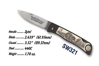 Smith and Wesson Scrimshaw - Racoon Knives 321