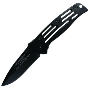 Smith and Wesson Baby Black Frame Plain Blade Knives 3300B