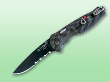 SOG Flash I Knife with Black Partially Serrated Blade TFSA-97