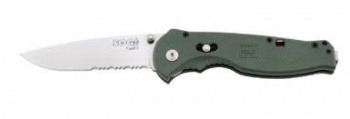 SOG FLASH II SERRSATIN GREEN HAND GFSA-98 KNIFE