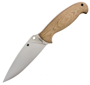 Spyderco Temperance 2--Canvas Micarta Brown Handle-Plain Edge SPFB05P2