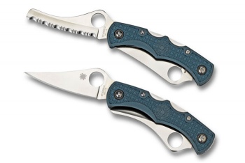 Spyderco C39P&SBG Mini Dyad Dual Blade Blue Gray Folder